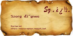 Szorg Ágnes névjegykártya