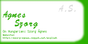 agnes szorg business card