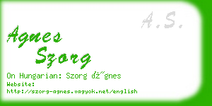 agnes szorg business card